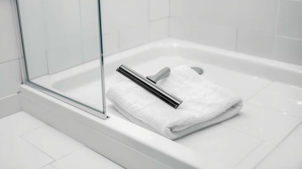 Drying the shower after use prevents pink mold from forming again.