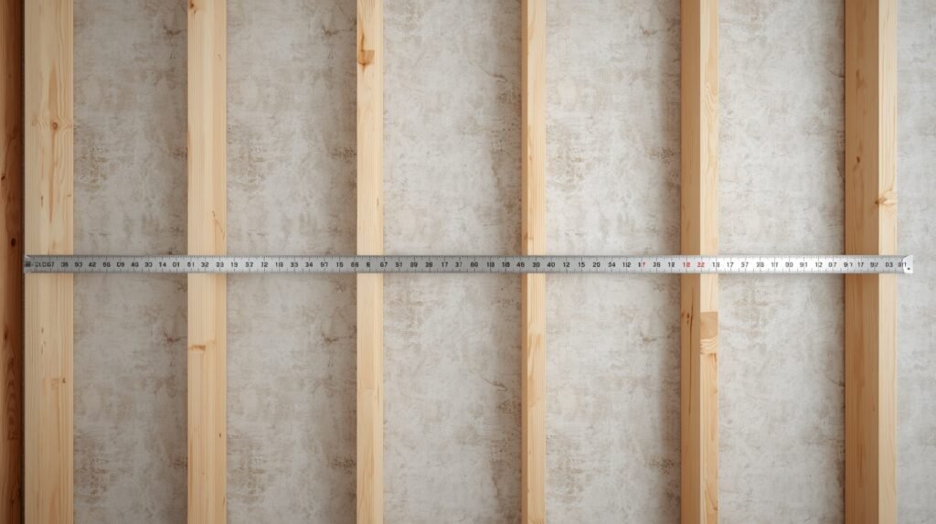 Measuring 16 inches on center stud spacing inside a residential wall