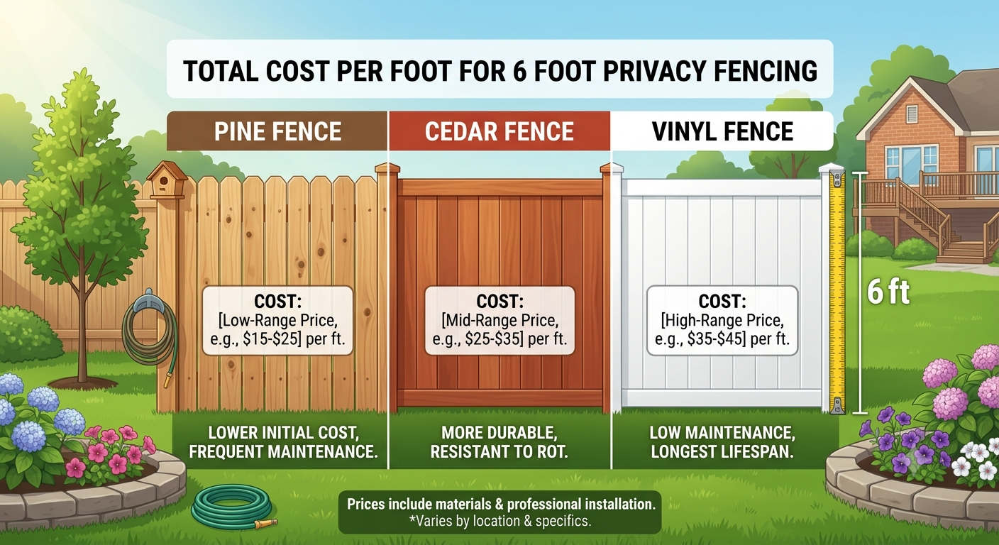How Much Does a 6 Foot Privacy Fence Cost per Foot? Avoid Overpaying with Real 2026 Pricing